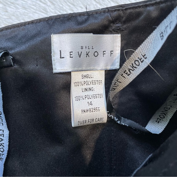 Bill Levkoff Black Strapless Sweetheart Satin Mini Dress Fancy Formal Wedding - Picture 2 of 9